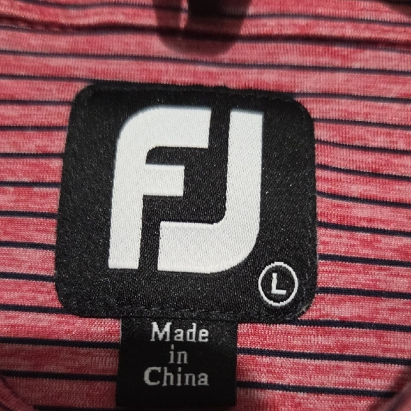 FootJoy Burgundy Striped Polo Shirt - Picture 2 of 6